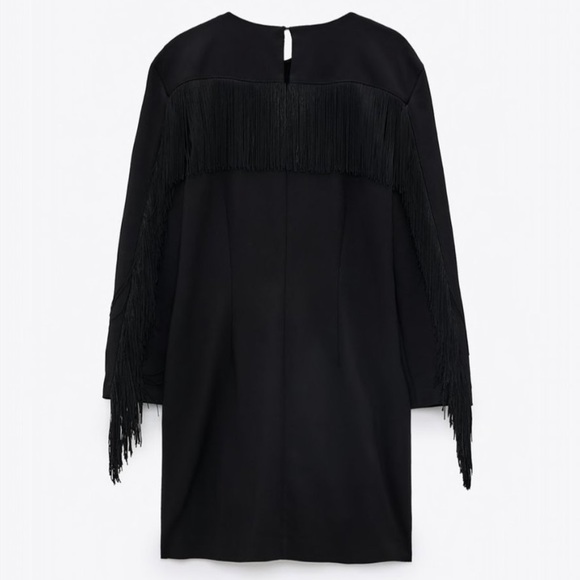 Zara long sleeve dress with fringe size small - Picture 3 of 6